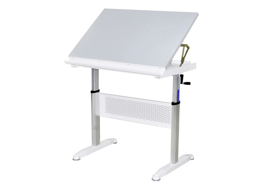 MDF Top Hand Crank Height Adjustable Drafting Table