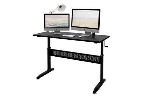 Crank adjustable desk